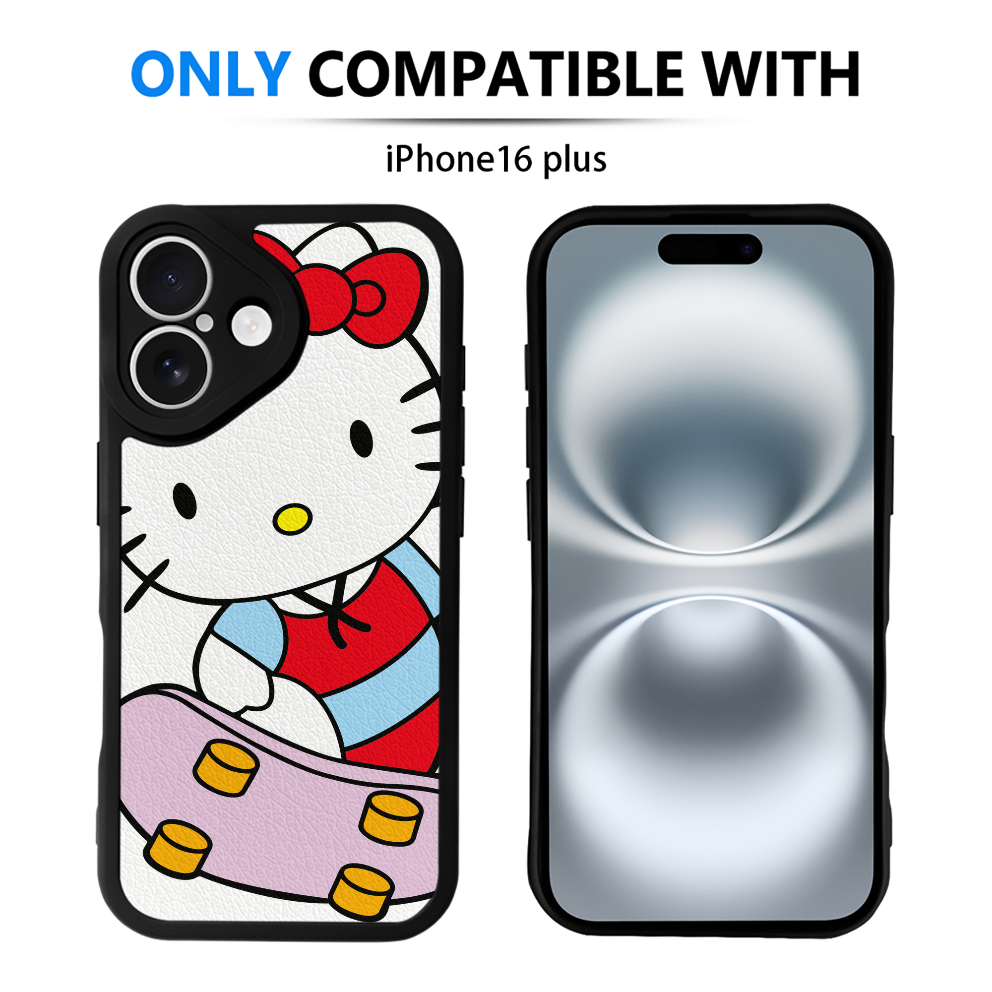 （画像用） Hello Kitty ハローキティ 【iPhone 16シリーズ対応】シリコンスマホケース（レザー調） 材質：シリコン